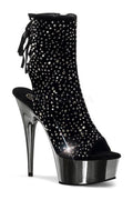 DELIGHT-1018RS Platform Boot  | Black Velvet