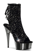 DELIGHT-1018RS Platform Boot  | Black Velvet