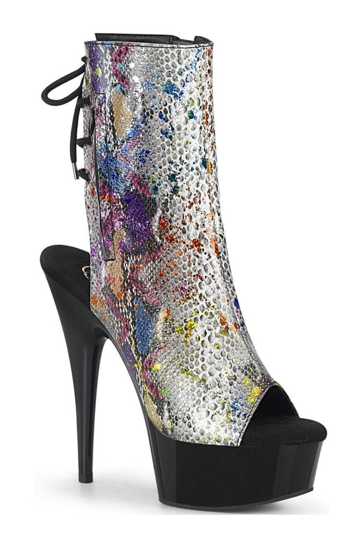 Pleaser DELIGHT-1018SP Exotic Ankle Boot in Animal Faux Leather from SexyShoes.com