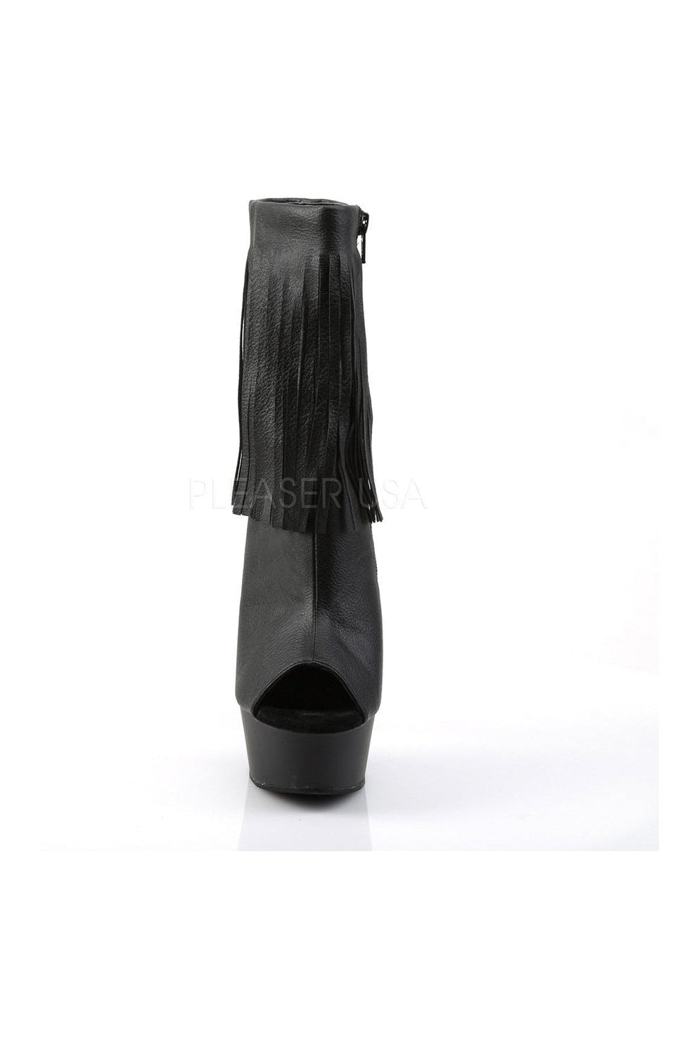DELIGHT-1019 Platform Boot | Black Faux Leather-Pleaser-Ankle Boots-SEXYSHOES.COM
