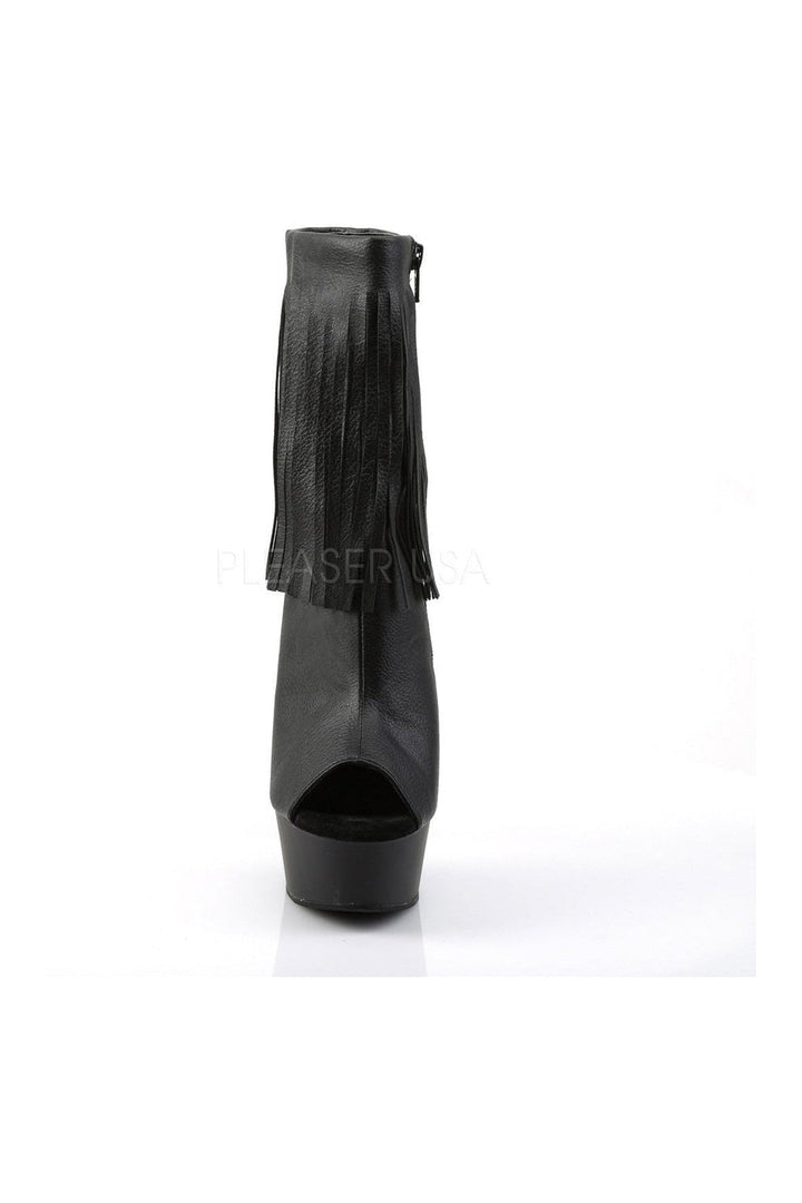 DELIGHT-1019 Platform Boot  | Black Faux Leather