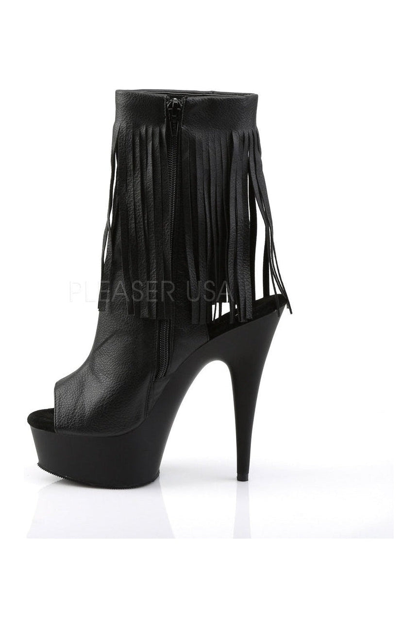 Pleaser DELIGHT-1019 Platform Boot in Black Faux Leather
