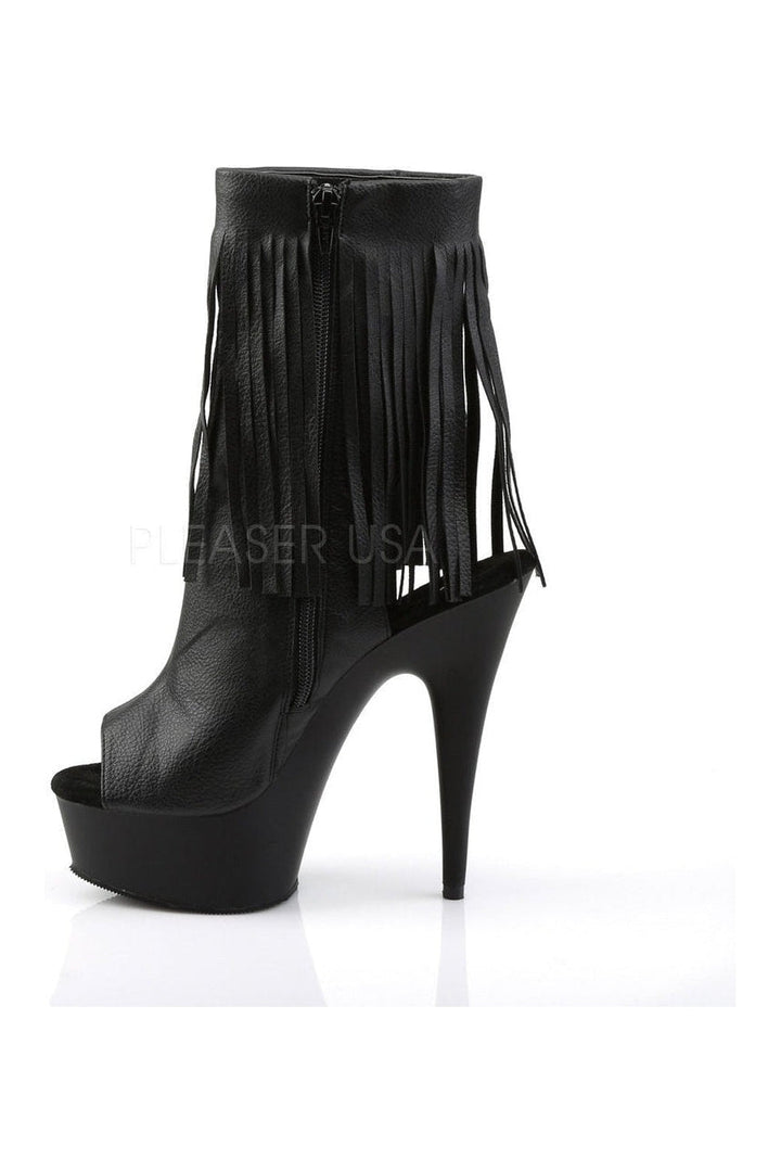 DELIGHT-1019 Platform Boot | Black Faux Leather-Pleaser-Ankle Boots-SEXYSHOES.COM