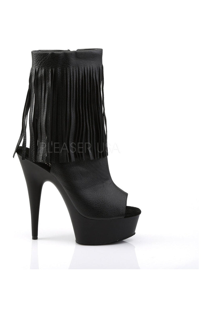 DELIGHT-1019 Platform Boot | Black Faux Leather-Pleaser-Ankle Boots-SEXYSHOES.COM