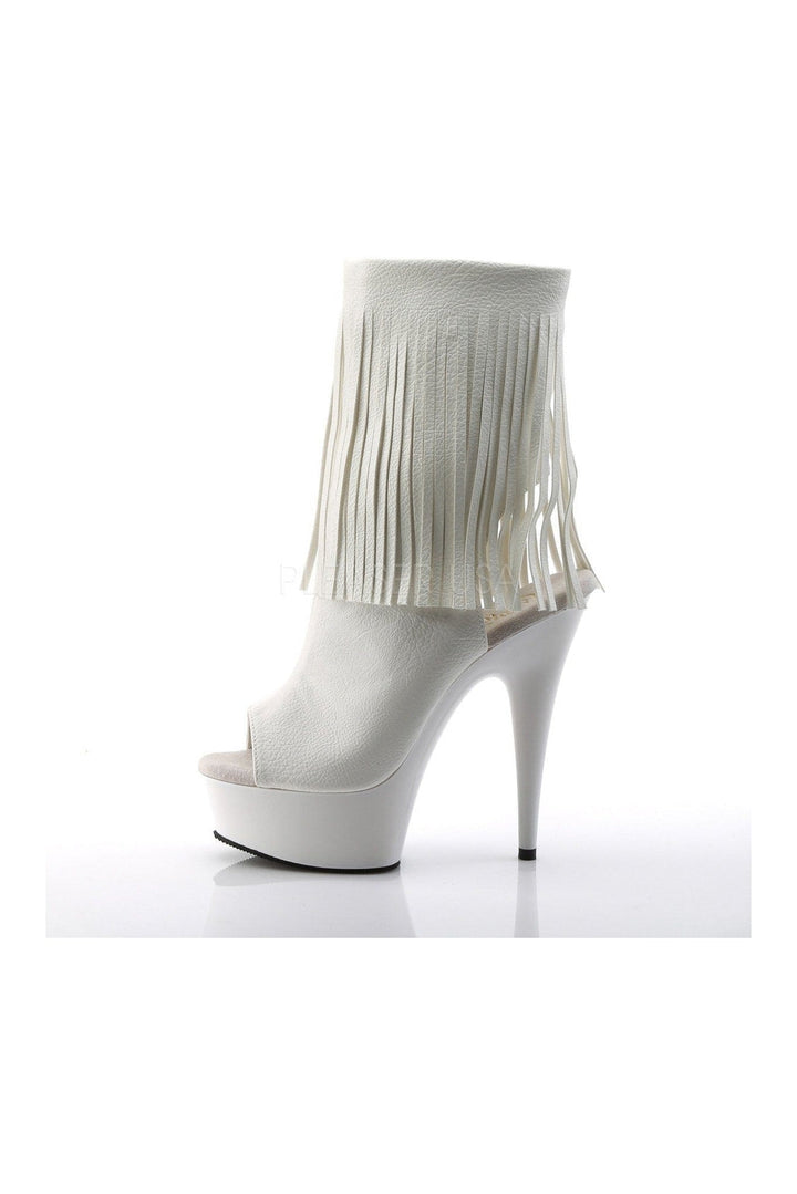 DELIGHT-1019 Platform Boot | White Faux Leather-Pleaser-Ankle Boots-SEXYSHOES.COM