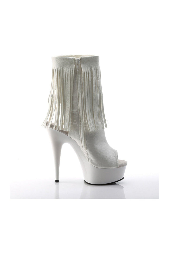 DELIGHT-1019 Platform Boot | White Faux Leather-Pleaser-Ankle Boots-SEXYSHOES.COM