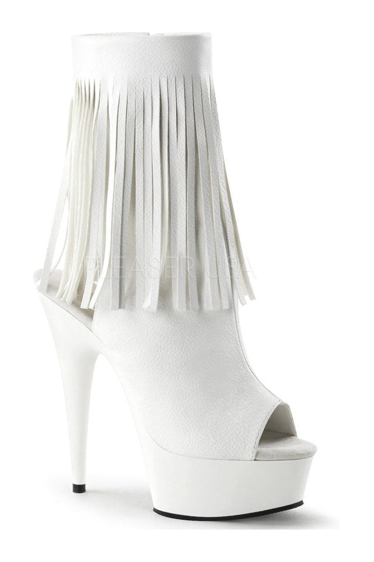 DELIGHT-1019 Platform Boot | White Faux Leather-Pleaser-White-Ankle Boots-SEXYSHOES.COM