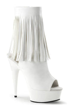DELIGHT-1019 Platform Boot  | White Faux Leather