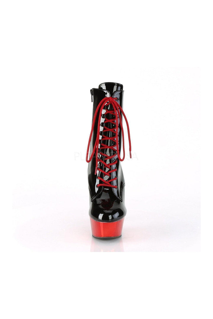 DELIGHT-1020 Platform Ankle Boot | Black Patent-Pleaser-SEXYSHOES.COM