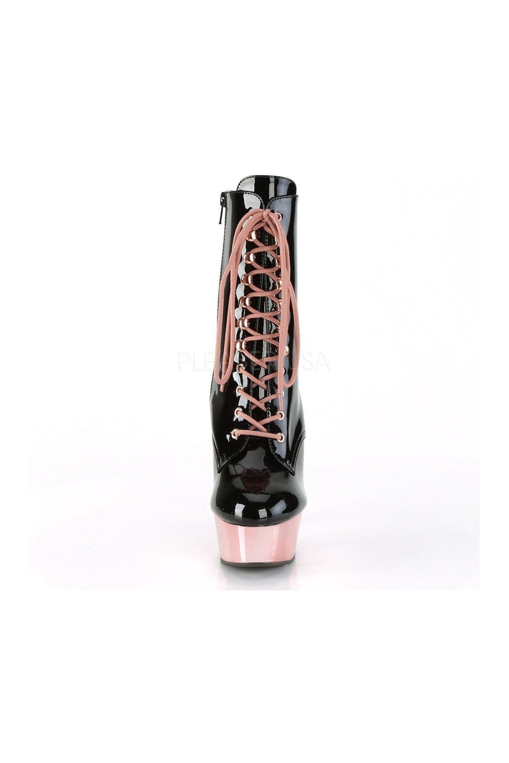 Pleaser DELIGHT-1020 Platform Ankle Boot in Black Patent