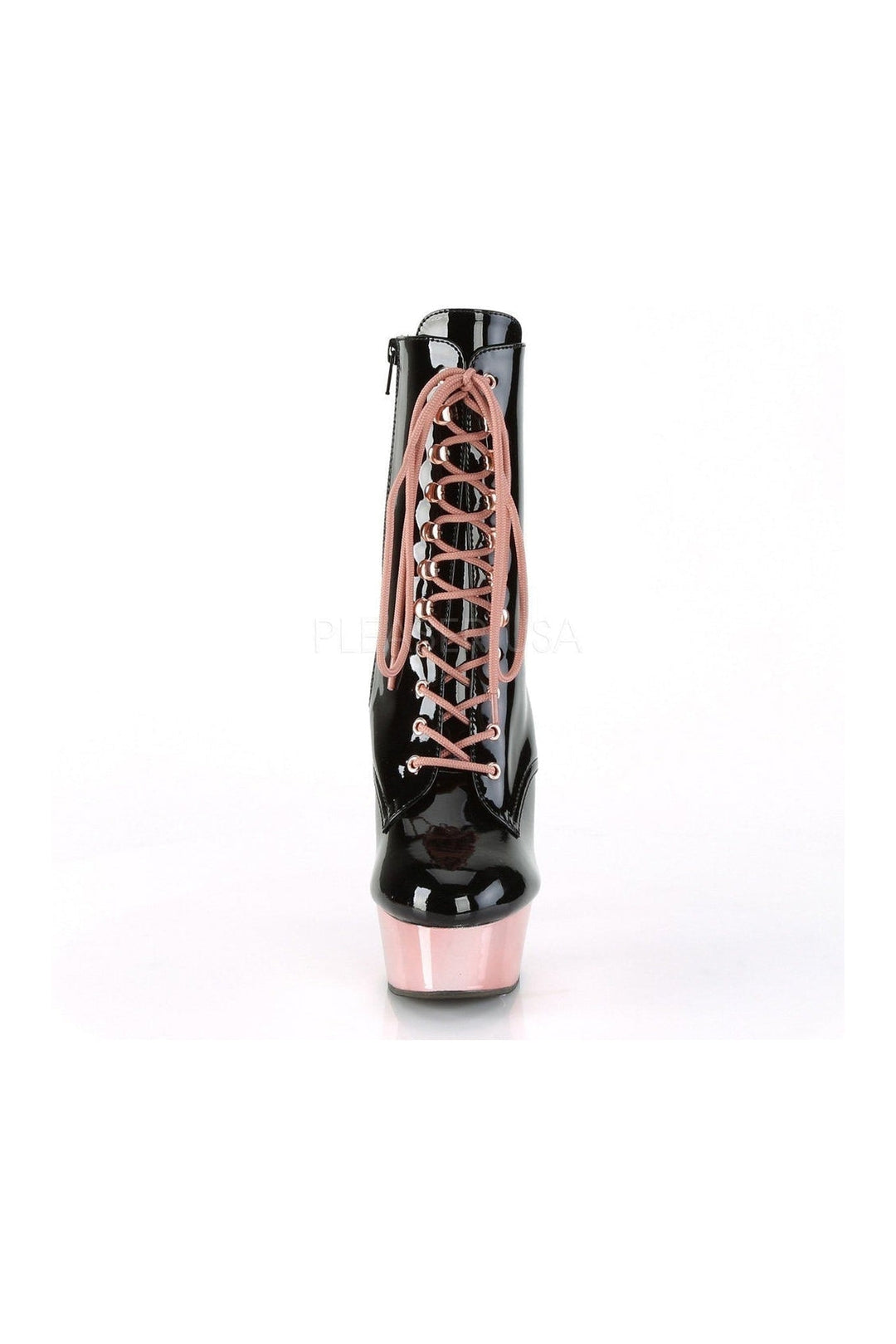 Pleaser DELIGHT-1020 Platform Ankle Boot in Black Patent