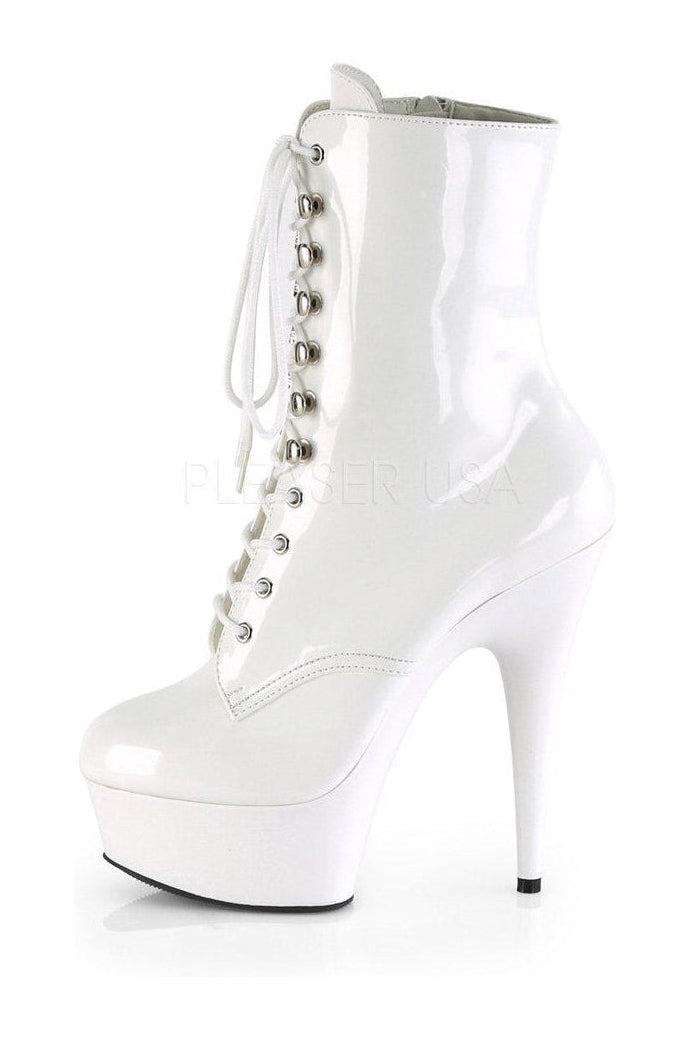 Pleaser DELIGHT-1020 Platform Ankle Boot in White Patent