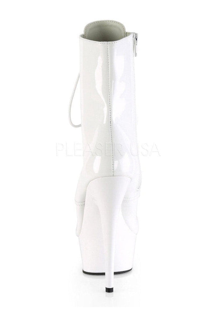 Pleaser DELIGHT-1020 Platform Ankle Boot in White Patent