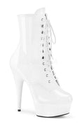DELIGHT-1020 Platform Ankle Boot | White Patent