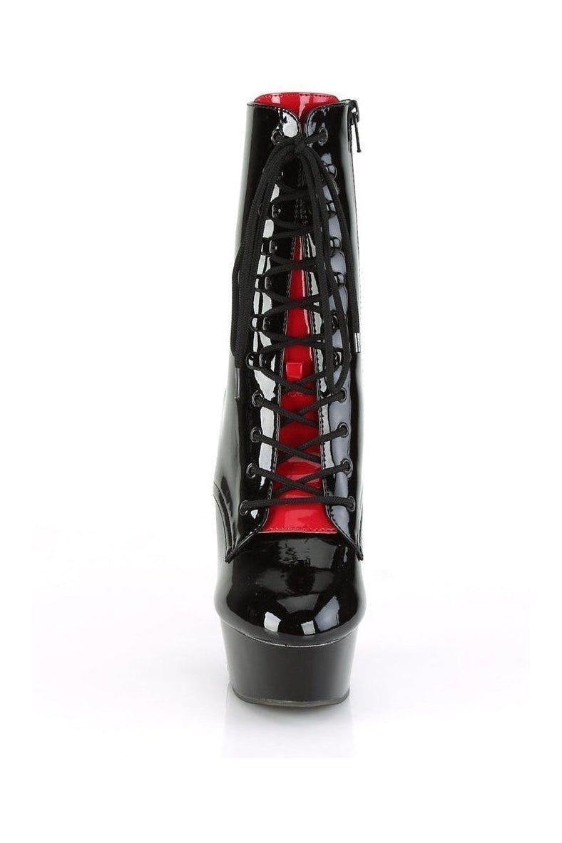 DELIGHT-1020FH Stripper Boot | Black Patent-Pleaser