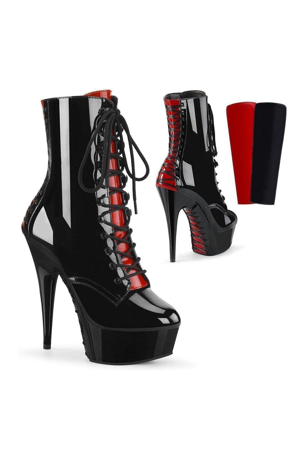 DELIGHT-1020FH Stripper Boot | Black Patent-Pleaser