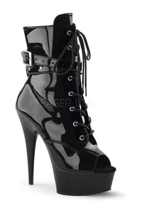 Pleaser DELIGHT-1033 Platform Boot in Black Patent from SexyShoes.com