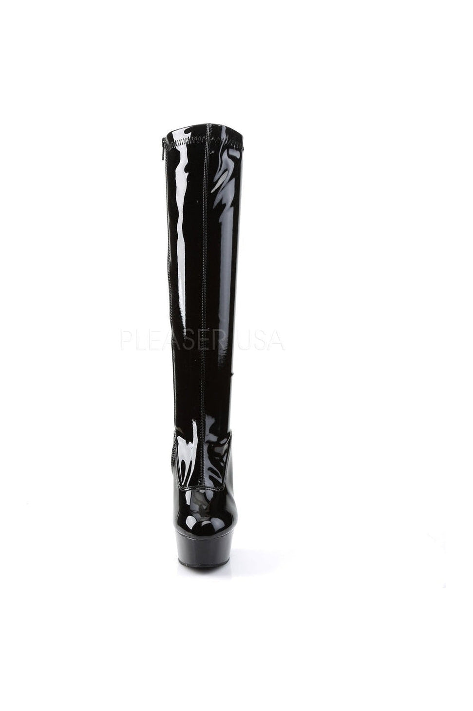 DELIGHT-2000 Platform Boot | Black Patent-Pleaser-Knee Boots-SEXYSHOES.COM