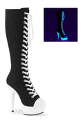 DELIGHT-2000SK-02 Exotic Boot | Black Faux Leather