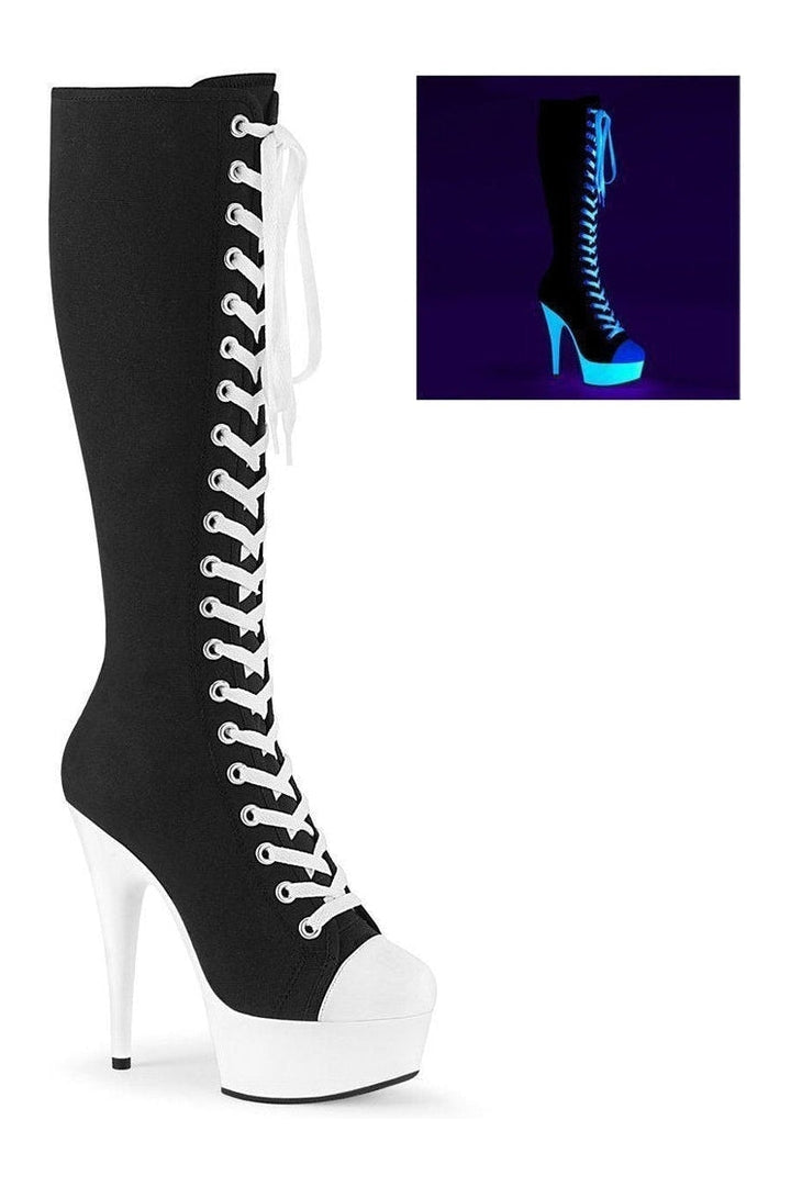 Pleaser Black Knee Boots Platform Stripper Shoes | Buy at Sexyshoes.com