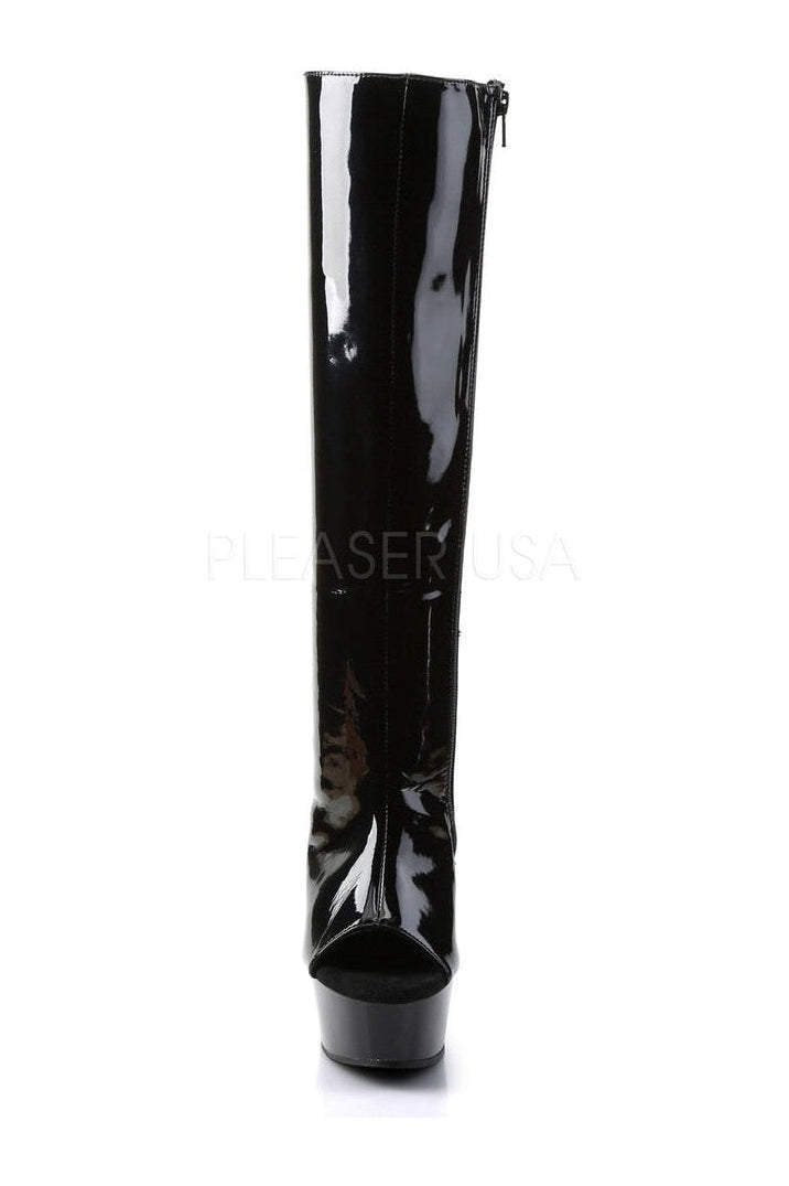 Pleaser DELIGHT-2018 Platform Boot in Black Patent