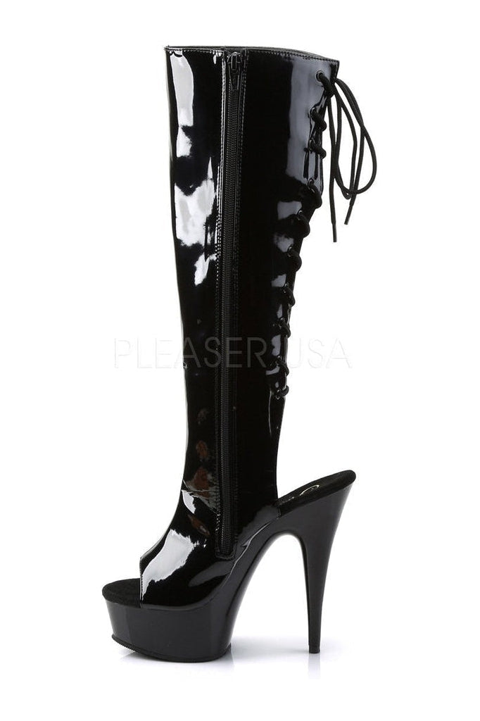 Pleaser DELIGHT-2018 Platform Boot in Black Patent
