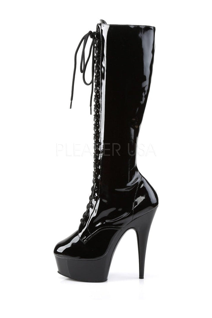 Pleaser DELIGHT-2023 Platform Boot in Black Patent