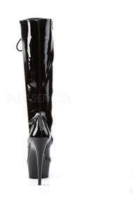 Pleaser DELIGHT-2023 Platform Boot in Black Patent