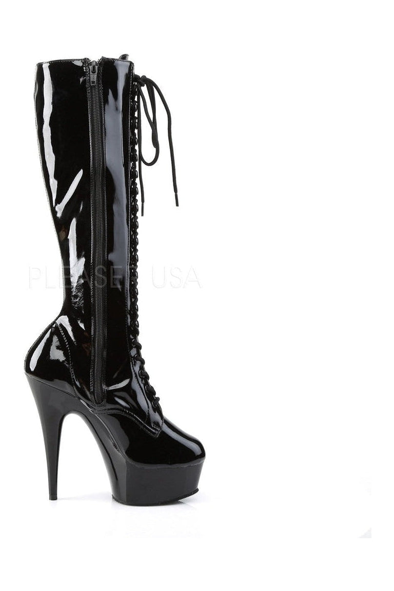 Pleaser DELIGHT-2023 Platform Boot in Black Patent