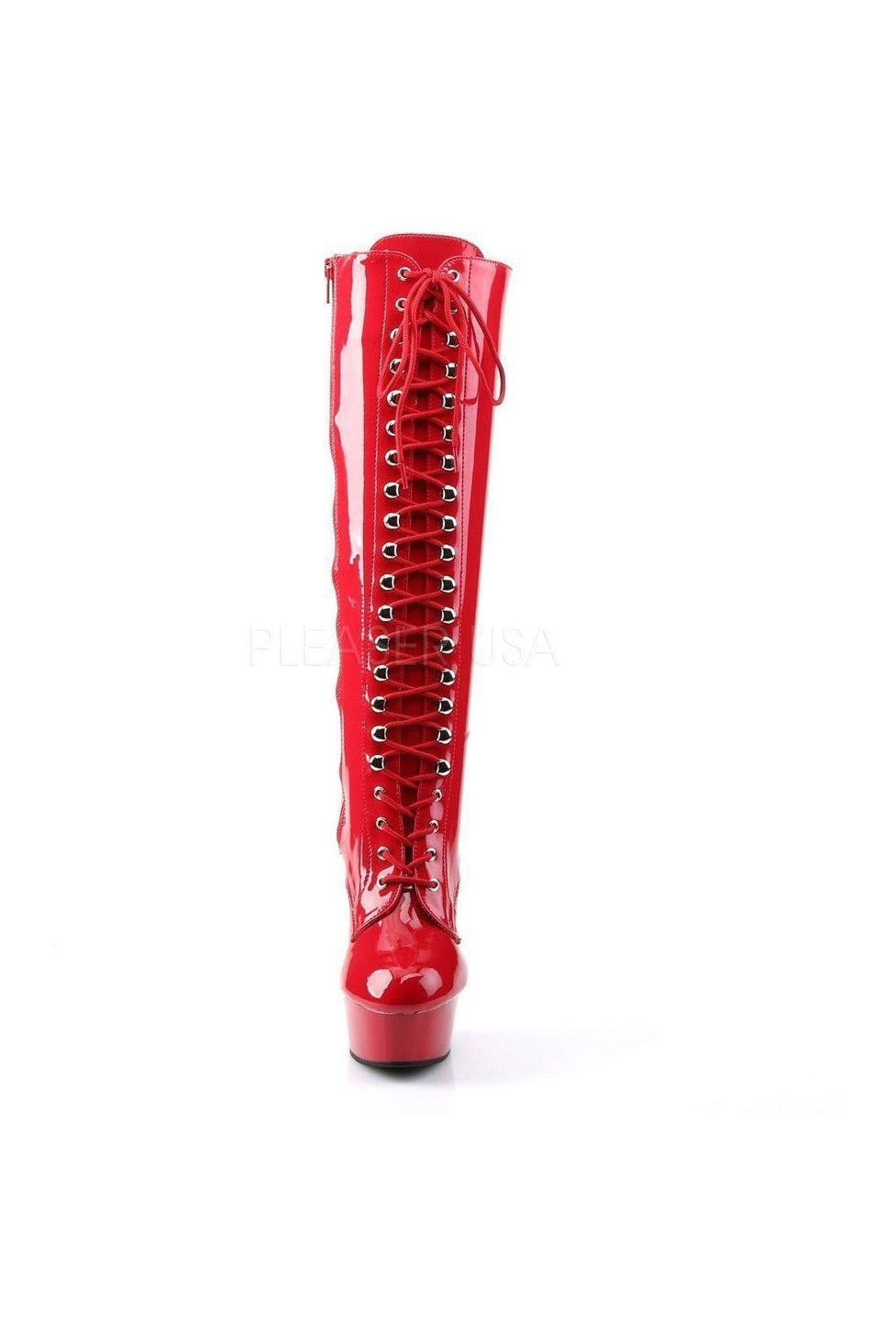 Pleaser DELIGHT-2023 Platform Boot in Red Patent