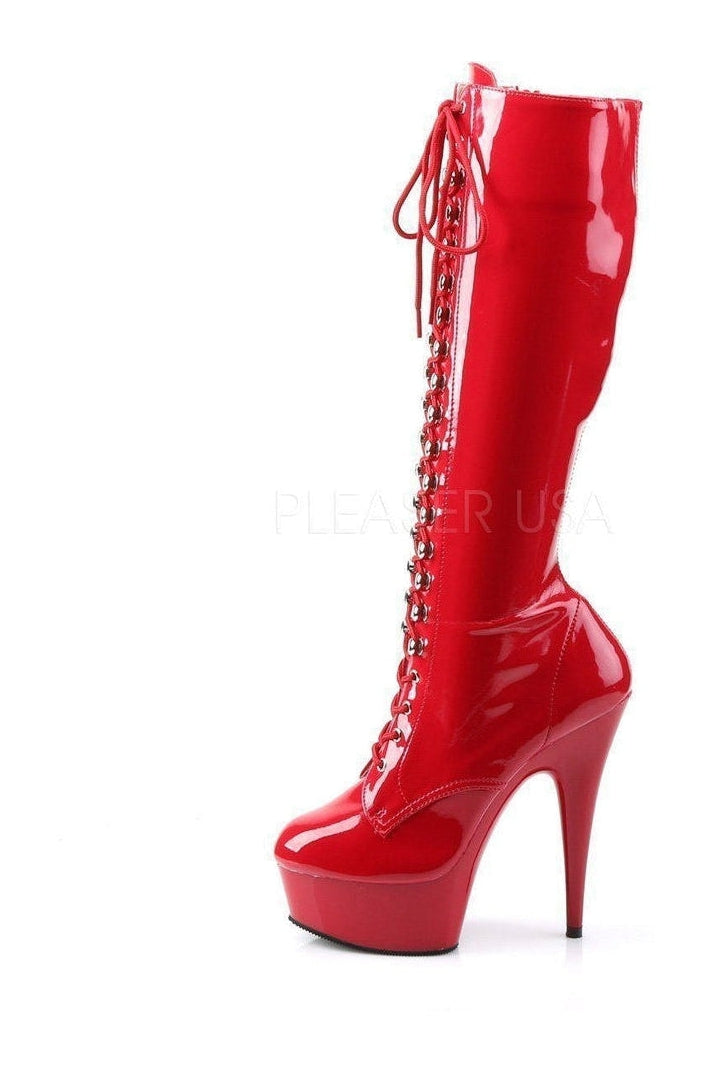 Pleaser DELIGHT-2023 Platform Boot in Red Patent