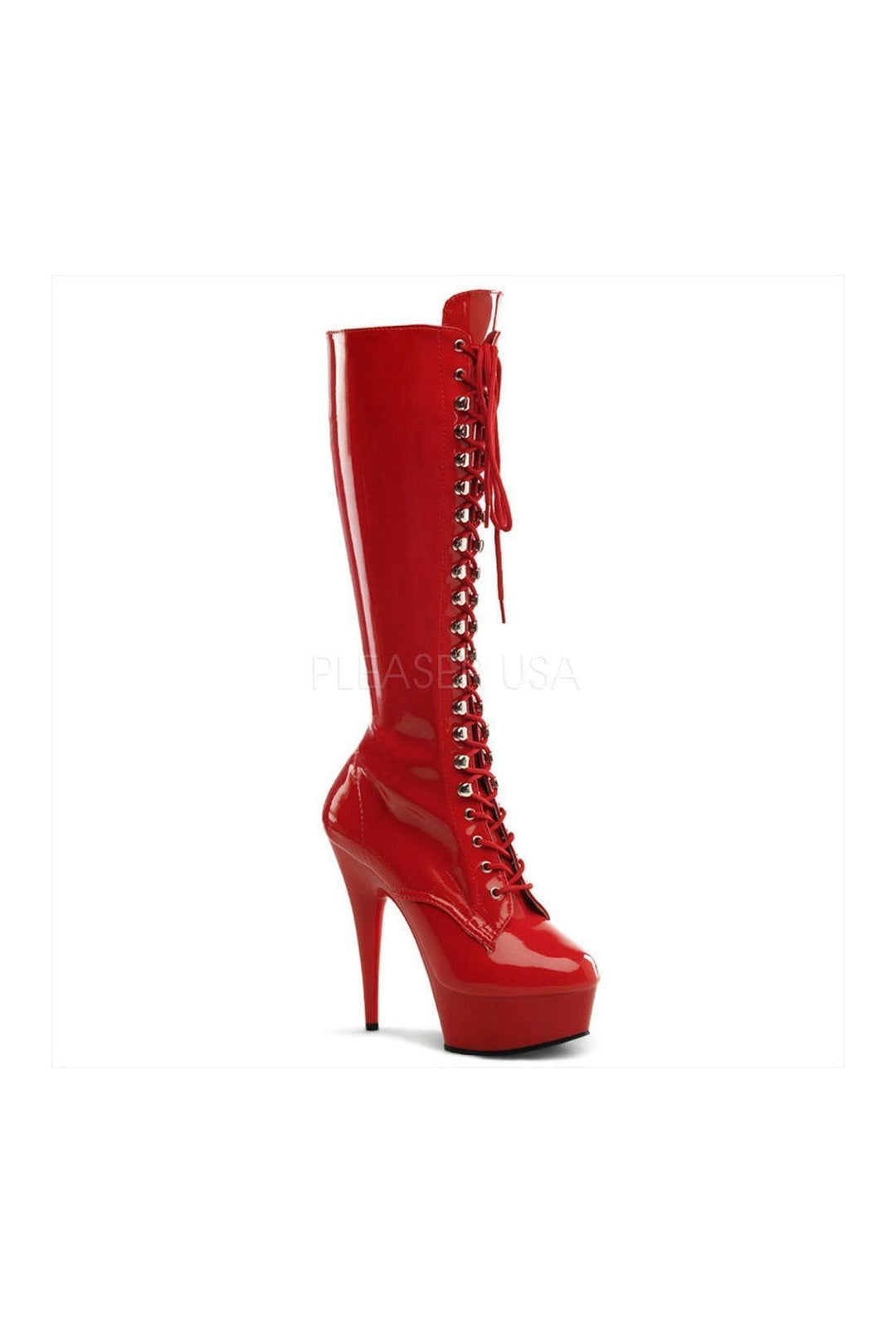 DELIGHT-2023 Platform Boot | Red Patent-Pleaser-Red-Knee Boots-SEXYSHOES.COM