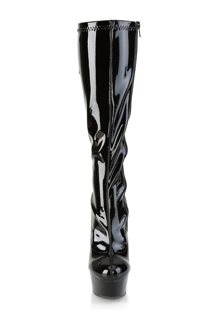 DELIGHT-2029 Stripper Platform Boot | Black Patent-Pleaser-SEXYSHOES.COM