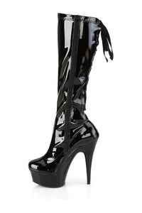 Pleaser DELIGHT-2029 Exotic Platform Boot in Black Patent