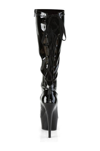 Pleaser DELIGHT-2029 Exotic Platform Boot in Black Patent