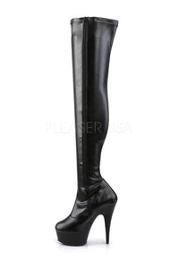 Pleaser DELIGHT-3000 Platform Boot in Black Faux Leather