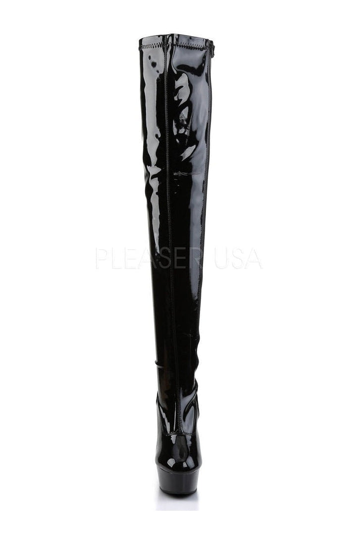 DELIGHT-3000 Platform Boot | Black Patent-Pleaser-Thigh Boots-SEXYSHOES.COM