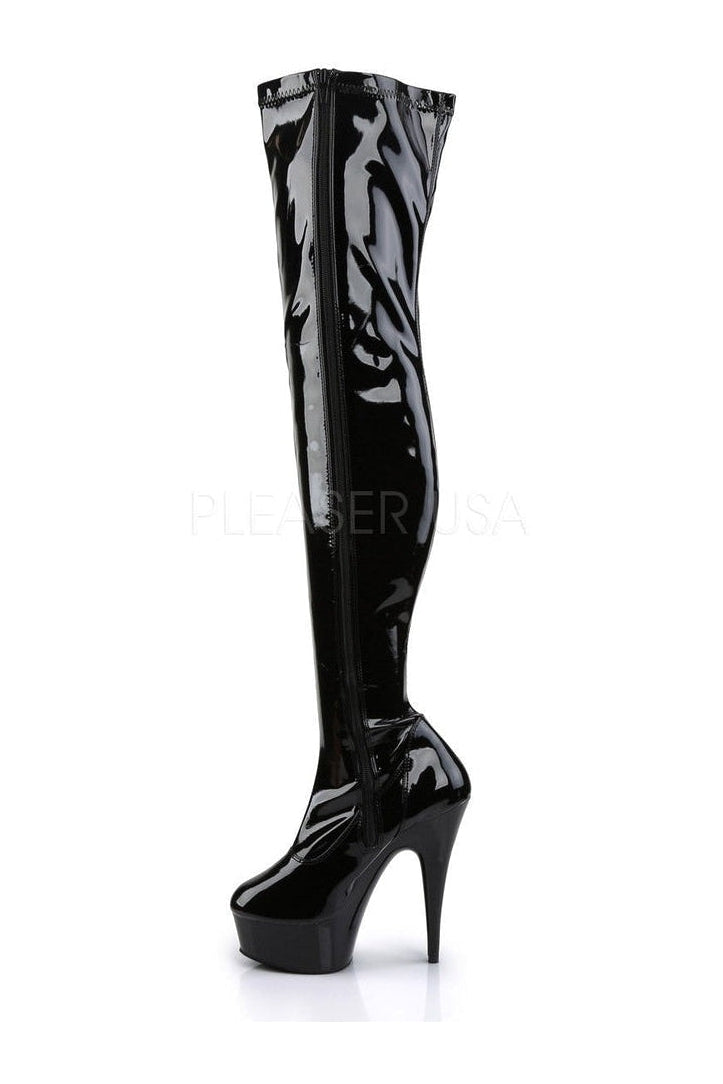 Pleaser DELIGHT-3000 Platform Boot in Black Patent