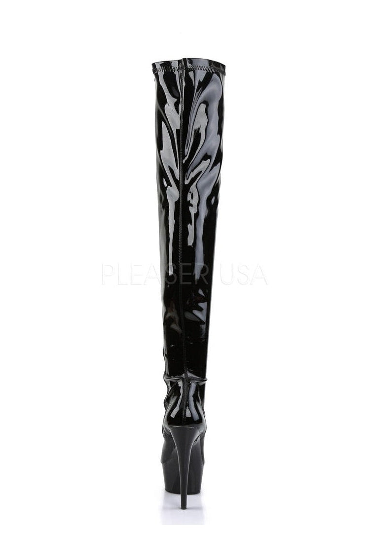 DELIGHT-3000 Platform Boot | Black Patent-Pleaser-Thigh Boots-SEXYSHOES.COM