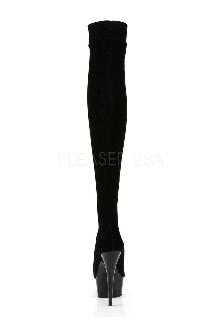 Pleaser DELIGHT-3002 Platform Boot in Black Velvet