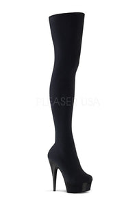 Pleaser DELIGHT-3002 Platform Boot in Black Velvet from SexyShoes.com