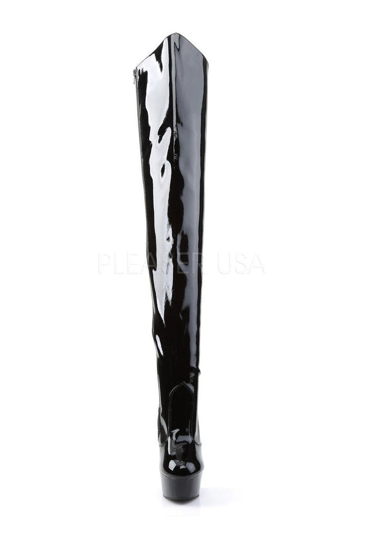 Pleaser DELIGHT-3010 Platform Boot in Black Patent