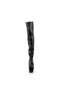 Pleaser DELIGHT-3017 Platform Boot in Black Faux Leather
