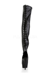 Pleaser DELIGHT-3017 Platform Boot in Black Faux Leather