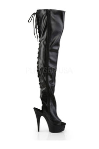 Pleaser DELIGHT-3017 Platform Boot in Black Faux Leather