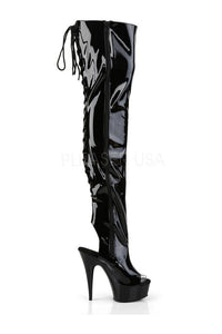 Pleaser DELIGHT-3017 Platform Boot in Black Patent