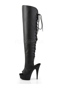 Pleaser DELIGHT-3019 Platform Boot in Black Faux Leather