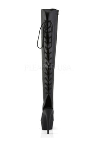 Pleaser DELIGHT-3019 Platform Boot in Black Faux Leather