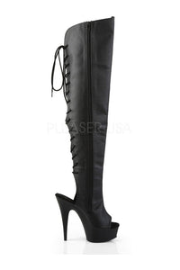 Pleaser DELIGHT-3019 Platform Boot in Black Faux Leather