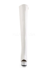 Pleaser DELIGHT-3019 Platform Boot in White Faux Leather